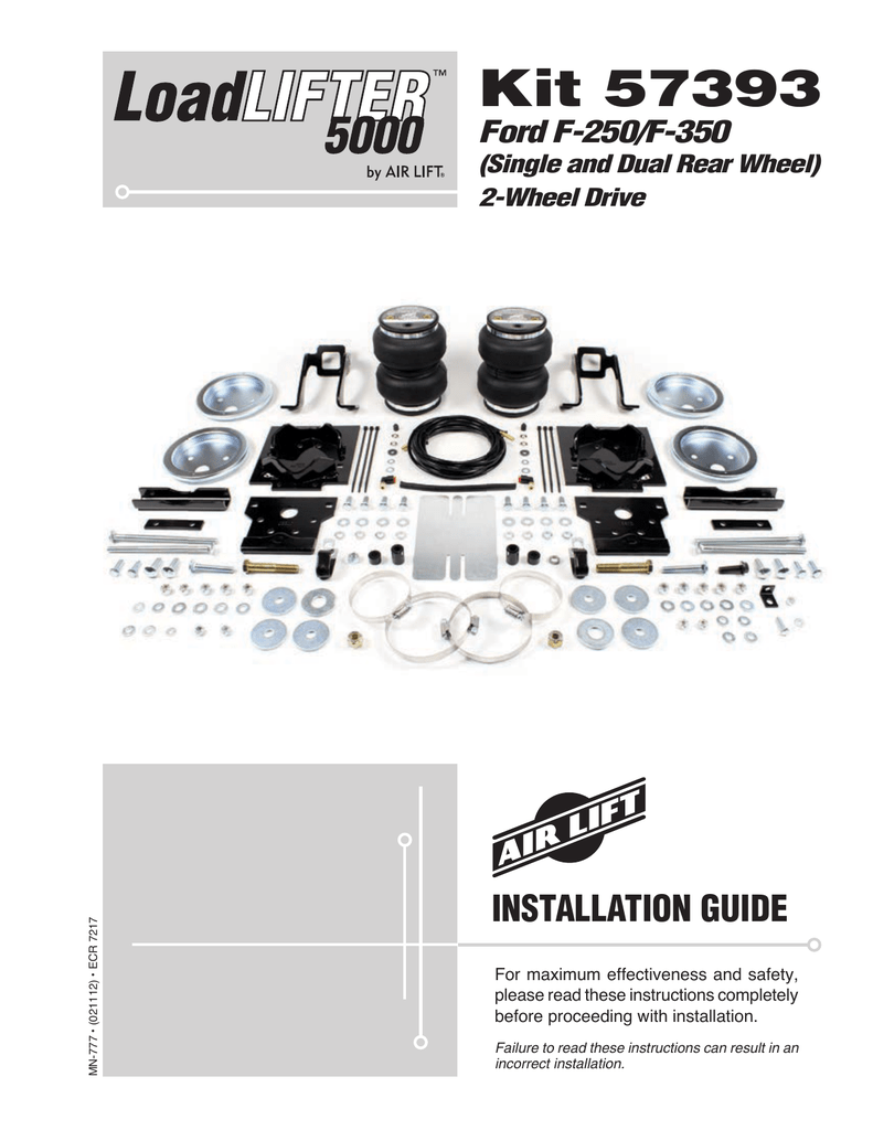 Air Lift 57393 LoadLifter 5000 Installation guide Manualzz