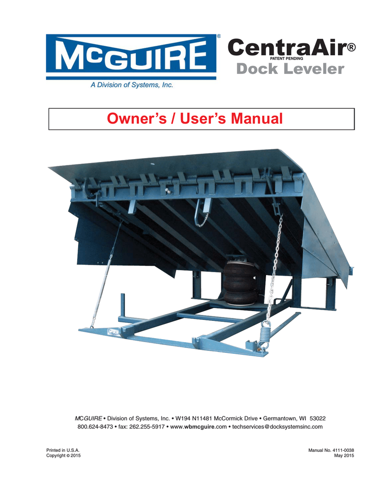 Mcguire Mka Dock Leveler Manual - About Dock Photos Mtgimage.Org