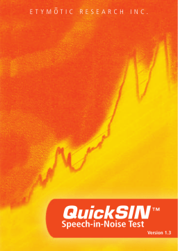Etymotic QuickSIN Speech-in-Noise Test User Manual
