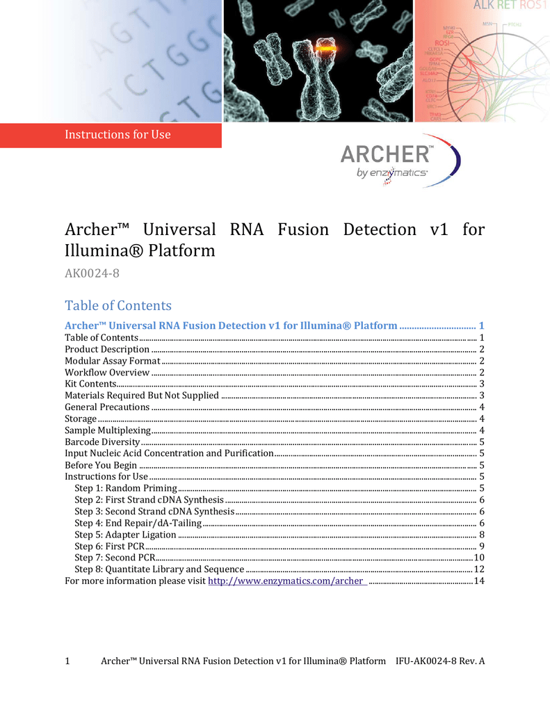 Archer Universal Rna Fusion Detection V1 For Manualzz