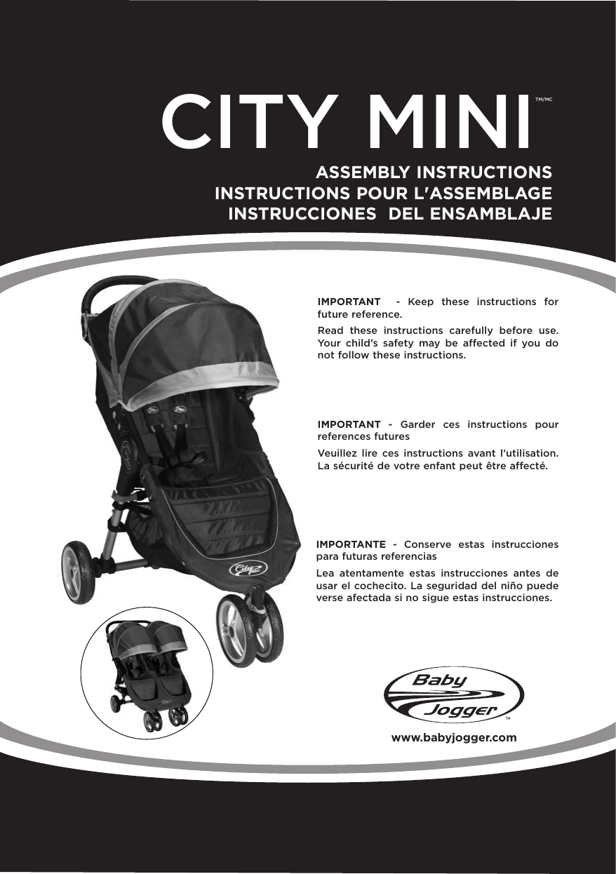 Baby Jogger City Mini GT rueda delantera doble o simple 