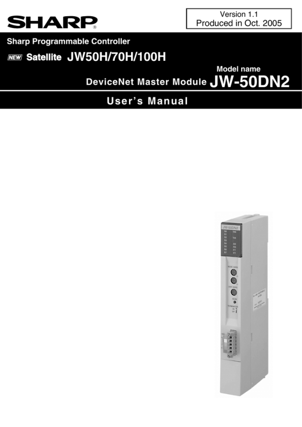 Devicenet Master Module Jw 50dn2 Manualzz