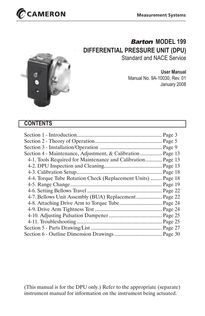 Barton Chart Recorder Manual