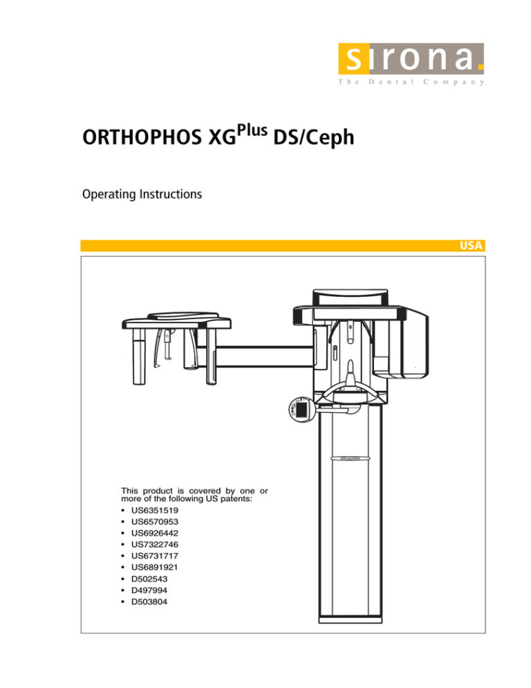 Orthophos Xg Ds Ceph Sirona Manualzz