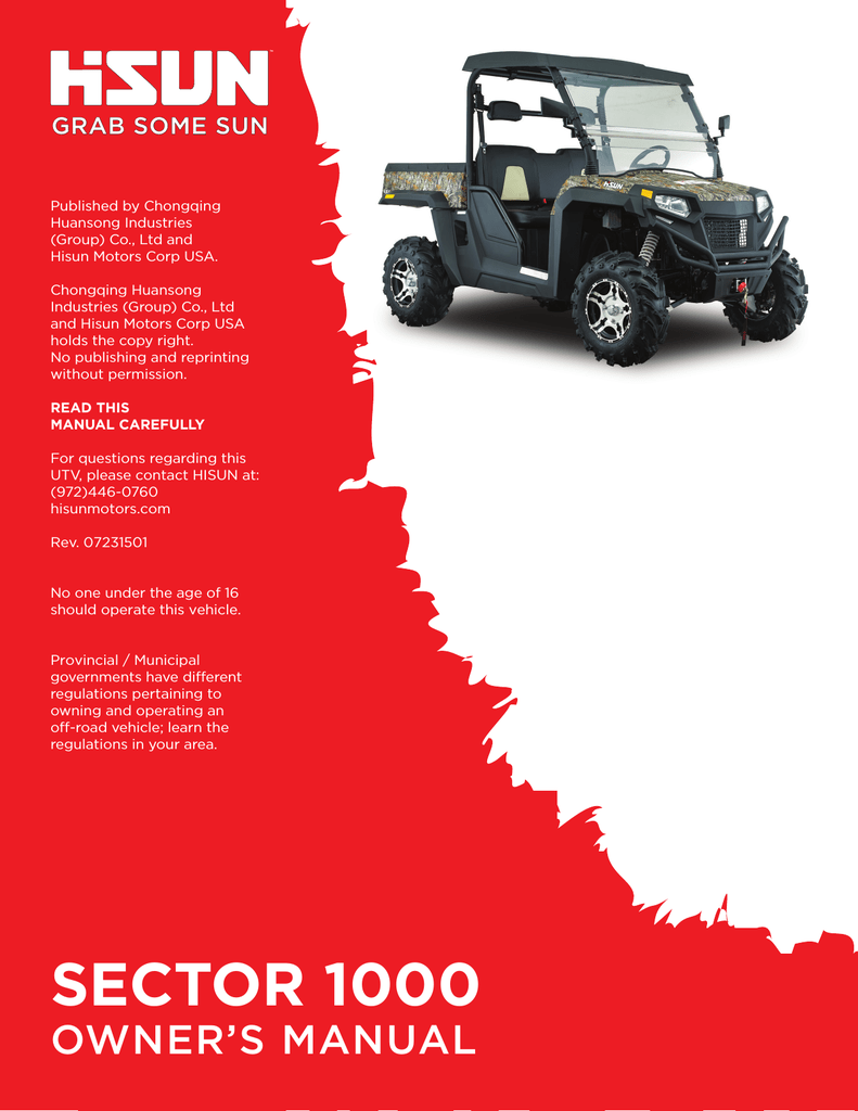 SECTOR 1000 - Hisun Motors Corp, USA | Manualzz