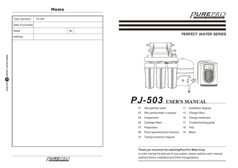 Pj 503 Purepro Usa Reverse Osmosis Systems Manualzz