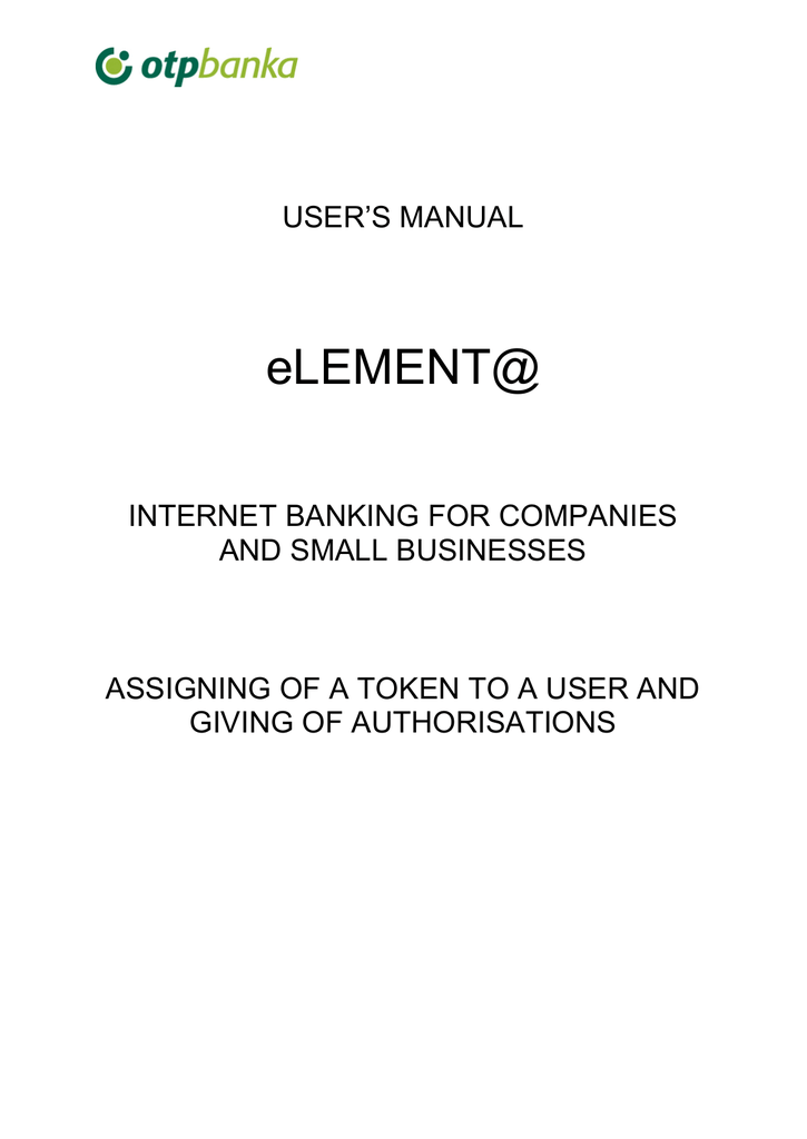 Element Otp Banka Internet Bankarstvo Manualzz Com
