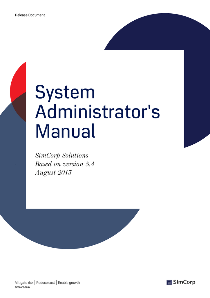 System Administrator`s Manual 5.4 | System Administrator`s Manual 5.4 |