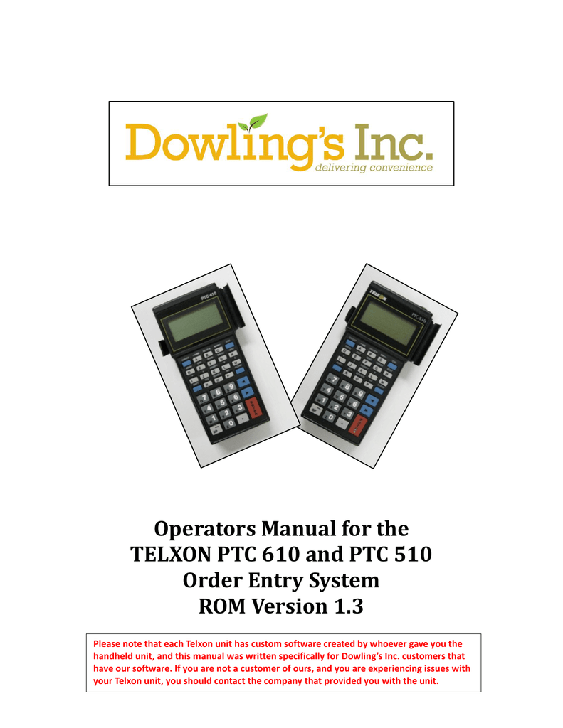 Operators Manual For The Telxon Ptc 610 And Manualzz