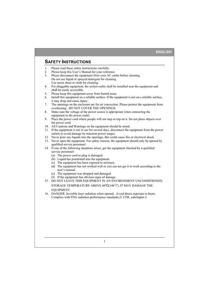 User`s Manual, English Manualzz