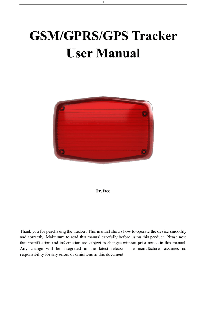 GSM/GPRS/GPS Tracker User Manual Manualzz