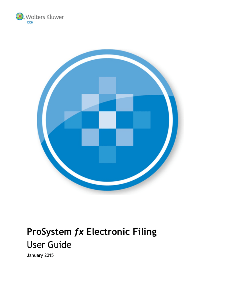 Prosystem Fx Electronic Filing User Guide Support Manualzz