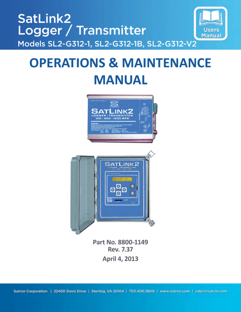 OPERATIONS & MAINTENANCE MANUAL | Manualzz