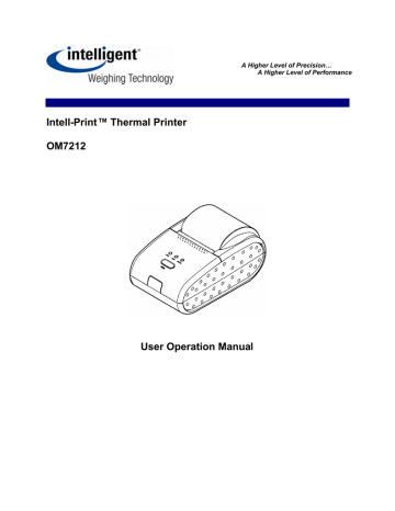 Intelligent Weighing Technology Intell-Print OM7212 User's Operation Manual | Manualzz