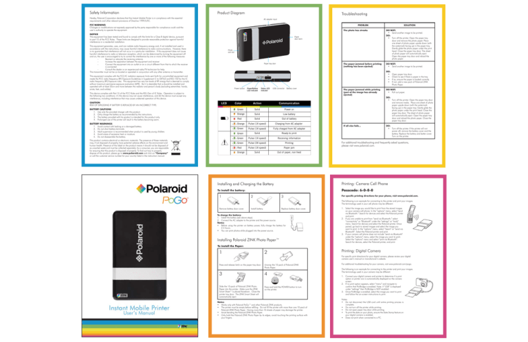 polaroid pogo printer manual
