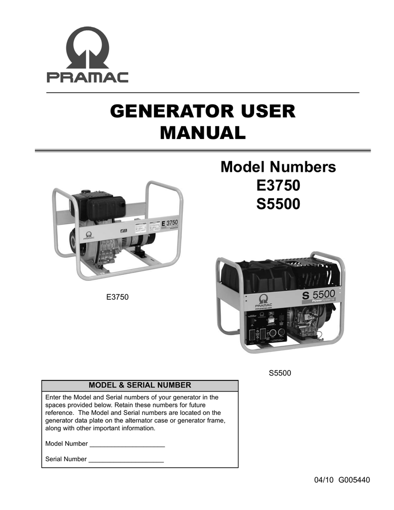 GENERATOR USER MANUAL Manualzz