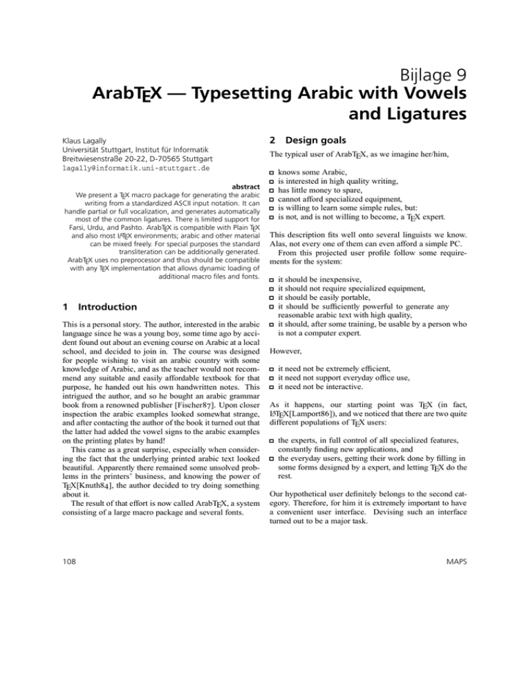 Bijlage 9 Arabtex Typesetting Arabic With Vowels And Manualzz