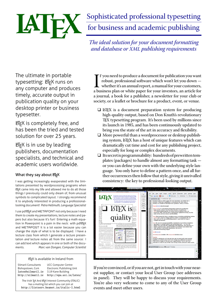 Latexsophisticated Professional Typesetting For Manualzz