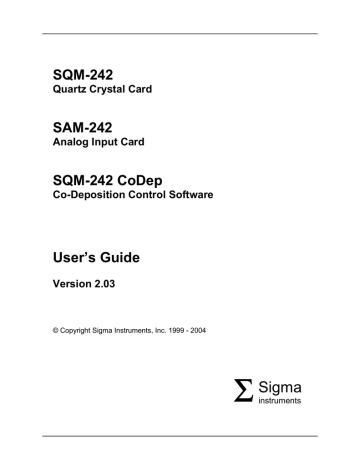 Sigma SAM-242 User manual | Manualzz