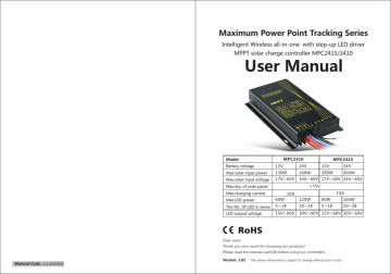 User Manual Solar Charge Controller Manualzz