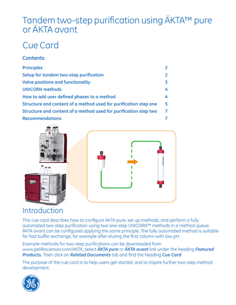 Tandem two-step purification using ÄKTA™ pure or ÄKTA avant | Manualzz