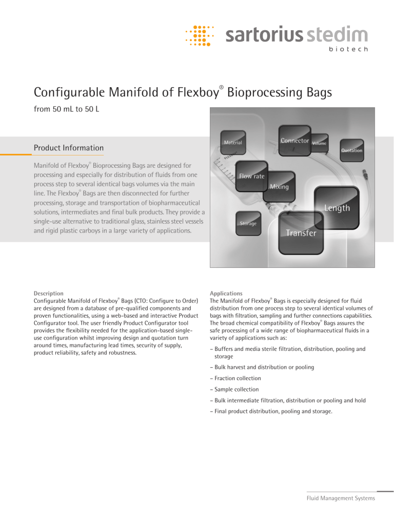 Configurable Manifold Of Flexboy Bioprocessing Bags Manualzz