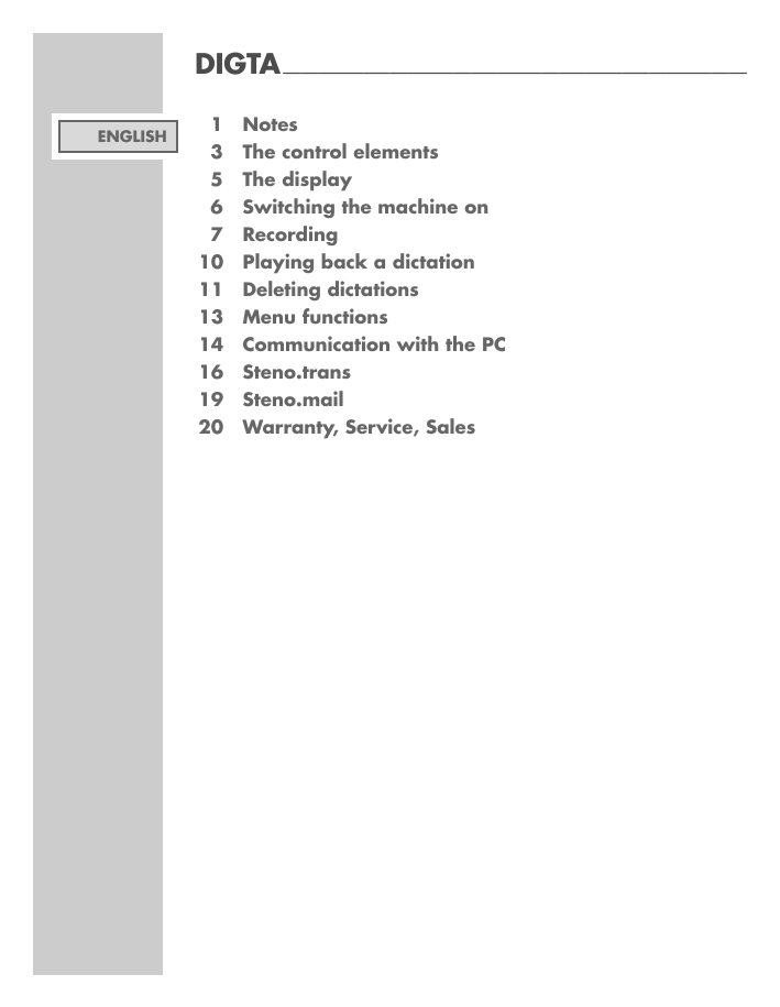 Digta 4010 Grundig Business Systems Gmbh Manualzz