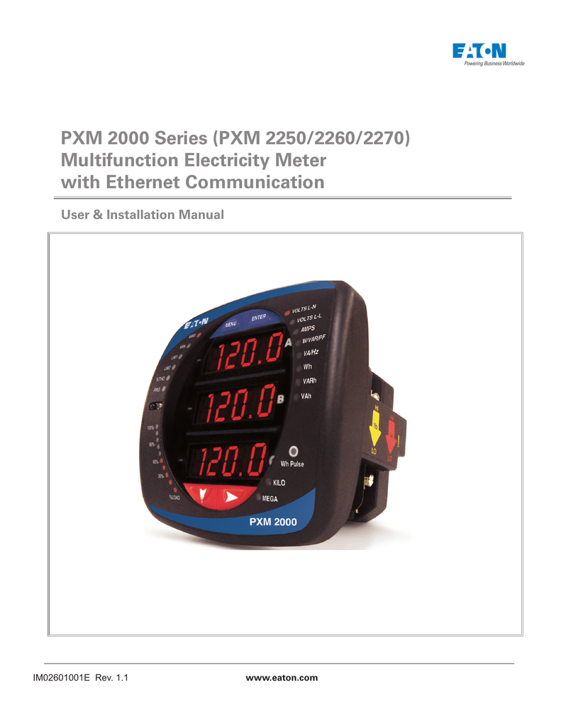 PXM 2000 Series (PXM 2250/2260/2270) Multifunction Electricity Manualzz