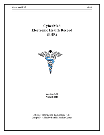 Electronic Health Record EHR User Guide | Manualzz