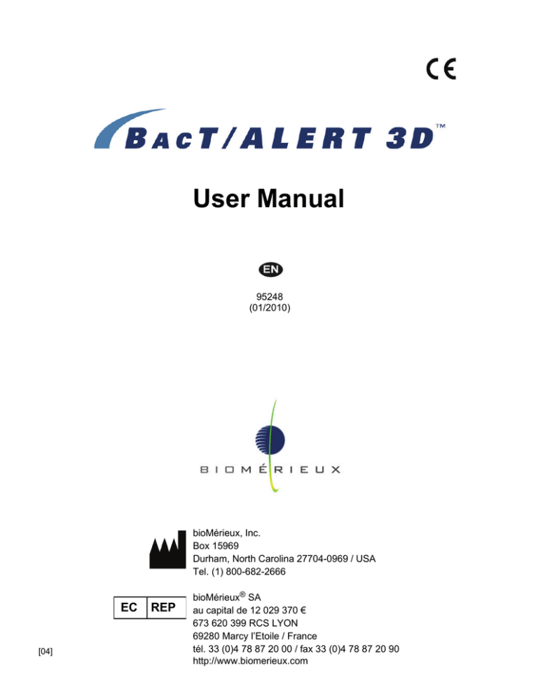 Biomerieux Bact Alert 3d User Manual Manualzz