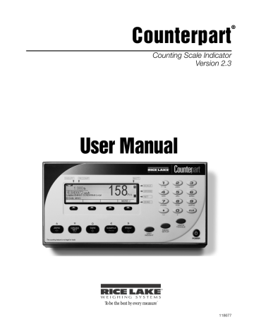 Rice Lake Counterpart User manual | Manualzz