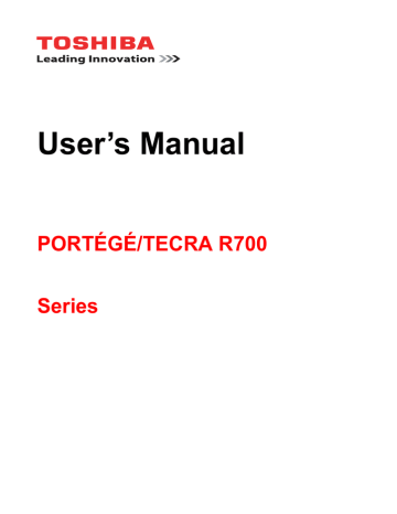 Toshiba R700 Laptop User manual | Manualzz