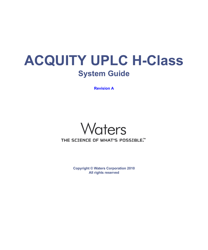 waters acquity uplc sample manager manual