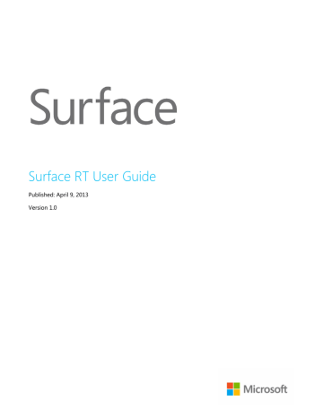 Microsoft Surface RT v1.0 User guide | Manualzz