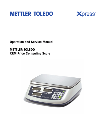 Operation and Service Manual METTLER TOLEDO XRM Price | Manualzz