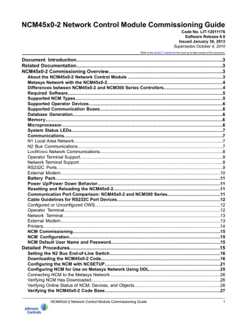 NCM45x0-2 Network Control Module Commissioning Guide | Manualzz