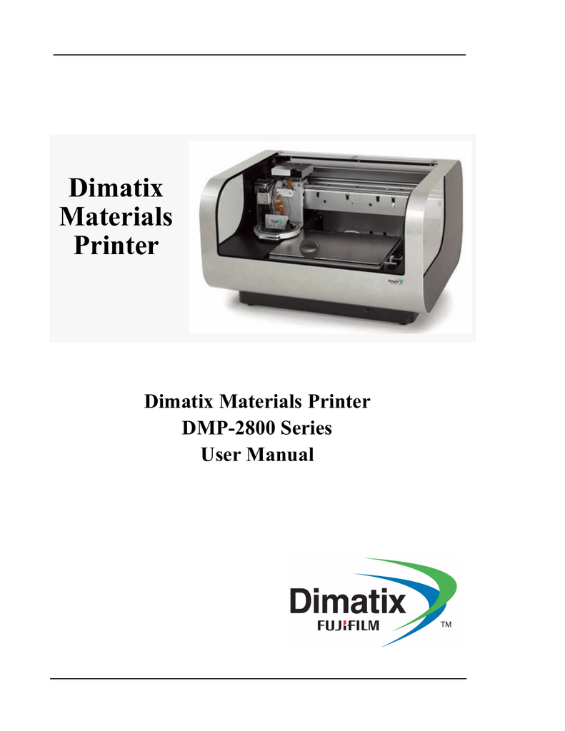 Dimatix Materials Printer Dmp 2800 Manual