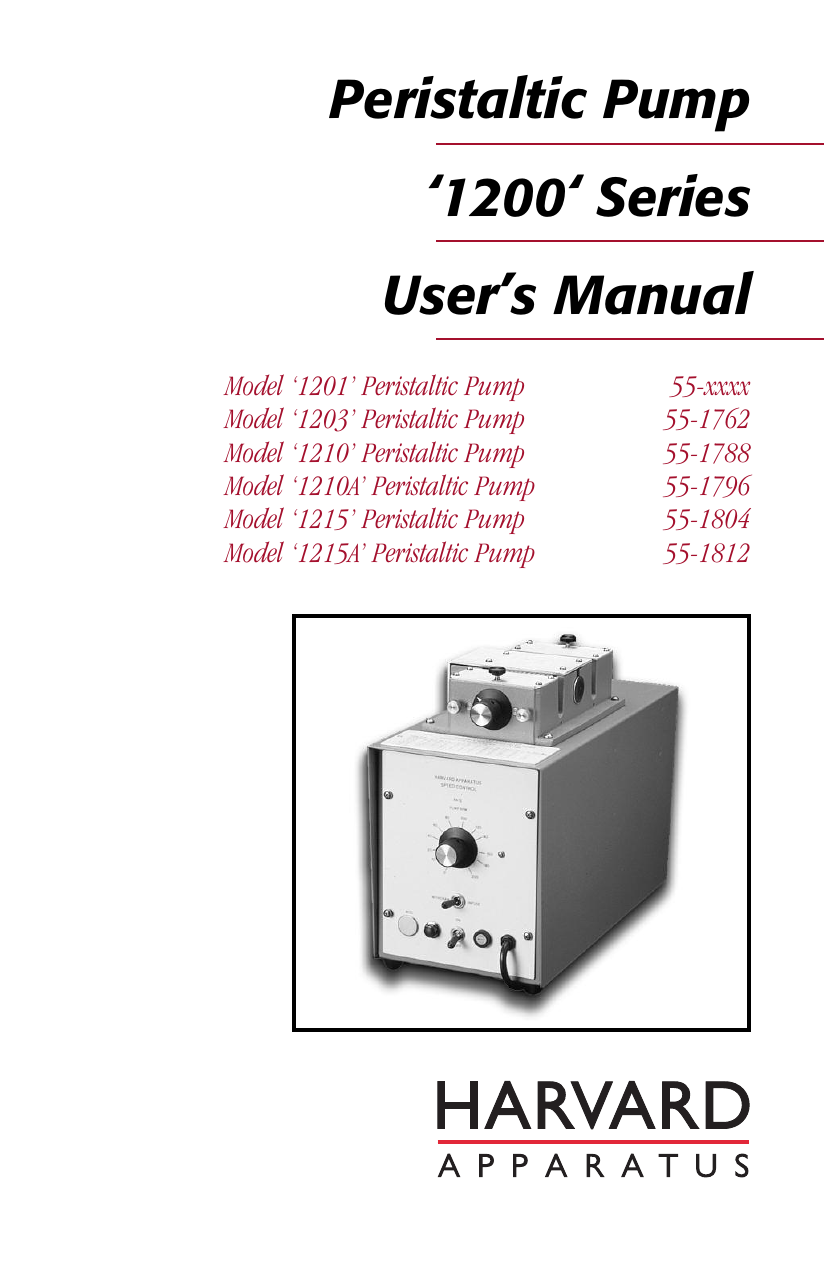 Peristaltic Pump 1200 Series User`s Manual Manualzz