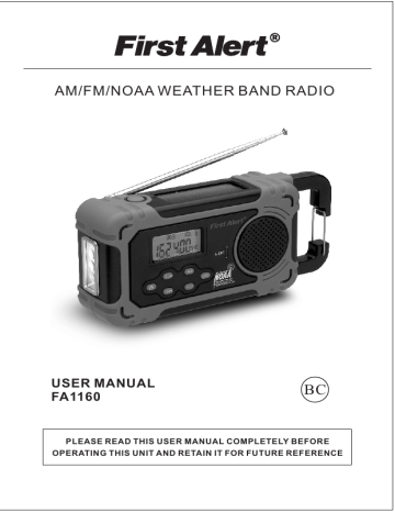 First Alert Sfa1160 Am Fm Weather Band Radio Operating Guide Manualzz