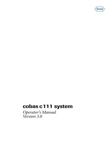 Roche Cobas C 111 Operators Manual - Read & Download | Manualzz