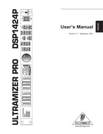 Behringer Ultramizer Pro Dsp1424p User Manual Manualzz