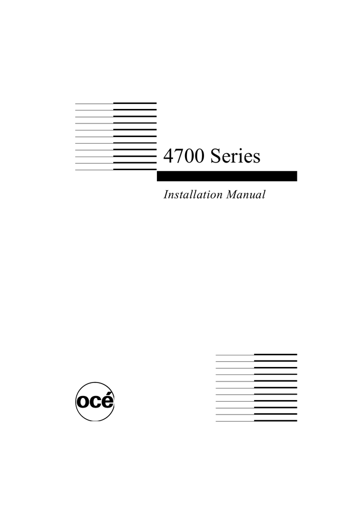 Oce 4730 Installation manual Manualzz