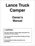 Lance Truck Camper Owner's Manual