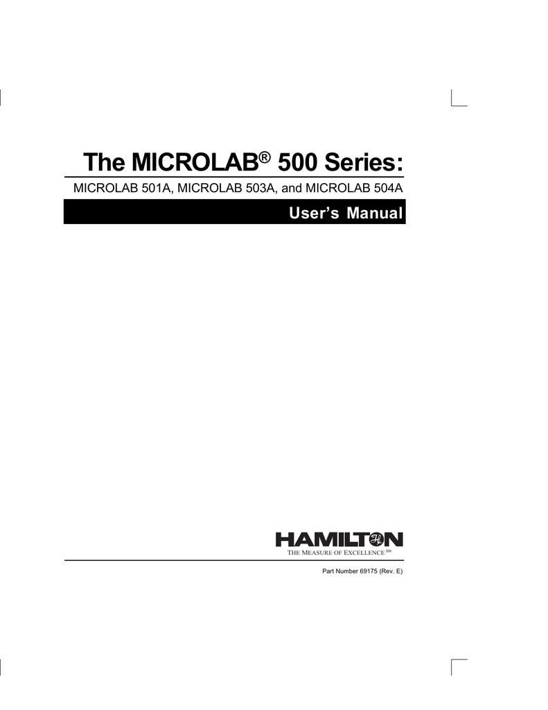 The MICROLAB® 500 Series Manualzz