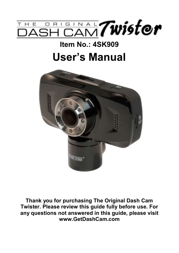 User`s Manual - Get Dash Cam | Manualzz