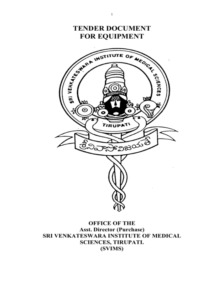 Tender Document For Equipment Manualzz