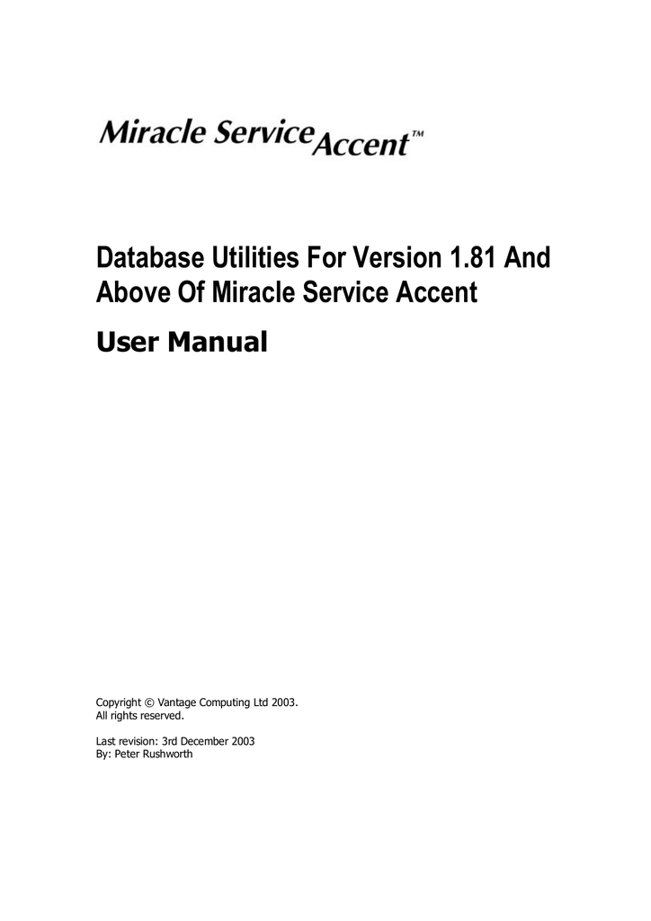 service-accent-database-utilities-user-manual-manualzz