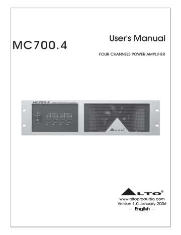 Alto MC700.4 User manual | Manualzz
