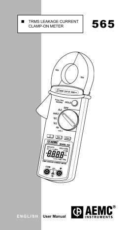 Aemc 565 Clamp On Leakage Current Meter Manual Pdf Specifications