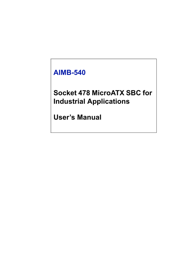 Advantech AIMB540 User manual Manualzz